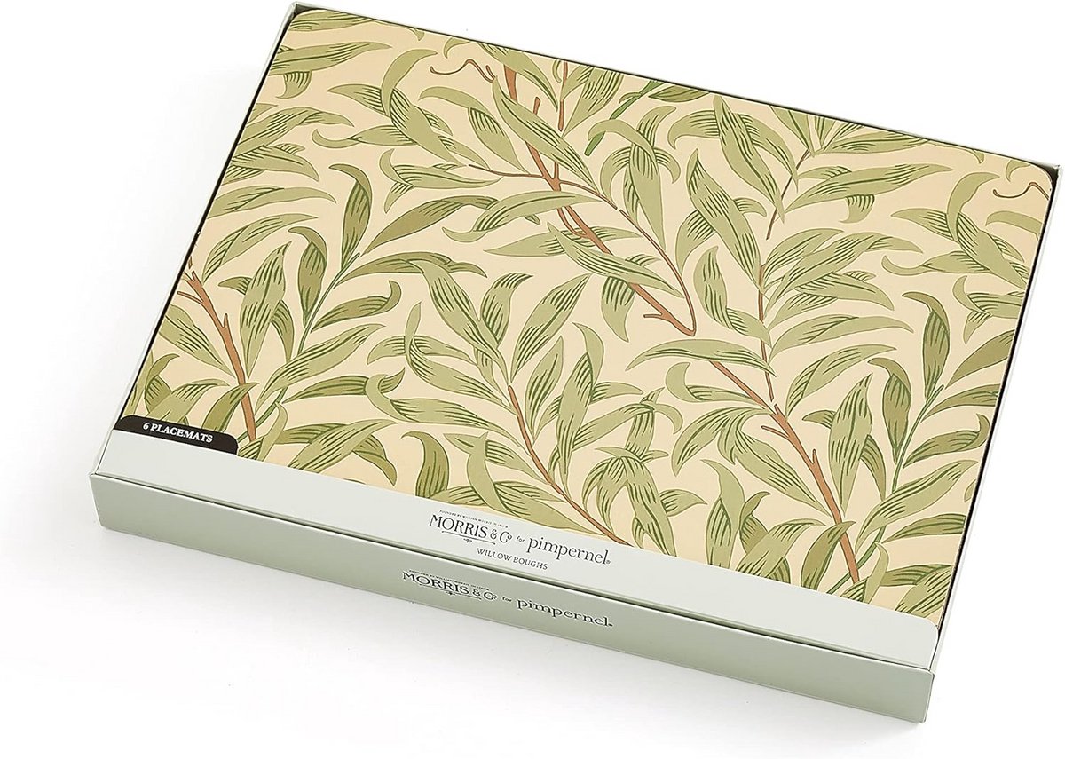 Set van 6 Placemats Groen - Willow Branch Design - Hittebestendig en Afwasbaar