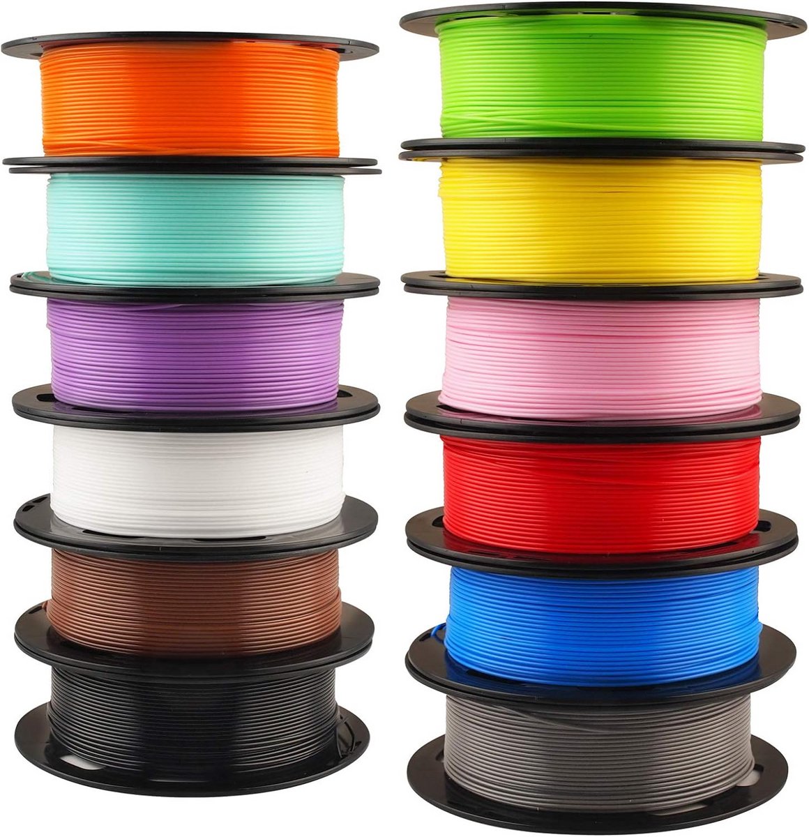 1,75 mm PLA 3D Printer Gloeidraad Bundel - 12 Populaire Kleuren - Totaal 6 kg