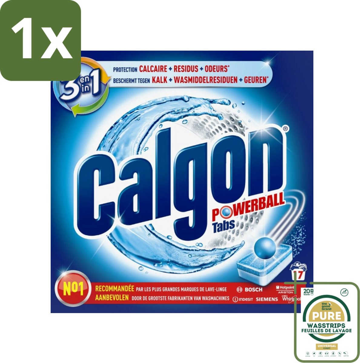 1 x Calgon - Ontkalkingsmiddel - Tegen Kalk, Wasmiddelresiduen & Geuren - 17 Tabletten- Ontkalkingsmiddel - Wasmachine Bescherming - Kalkvoorkomend - Wasmiddelresiduen - Geurenverwijdering
