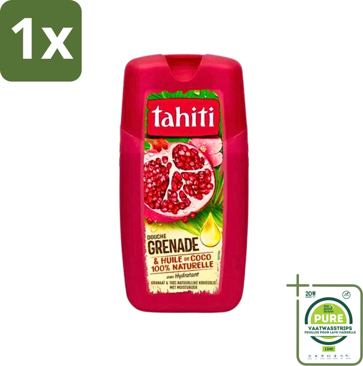1 x Tahiti - Douchegel - Granaatappel & Kokosolie - Hydraterend - 250 ml - Douchegel - Granaatappel - Kokosolie - Hydraterend - Verzorgend