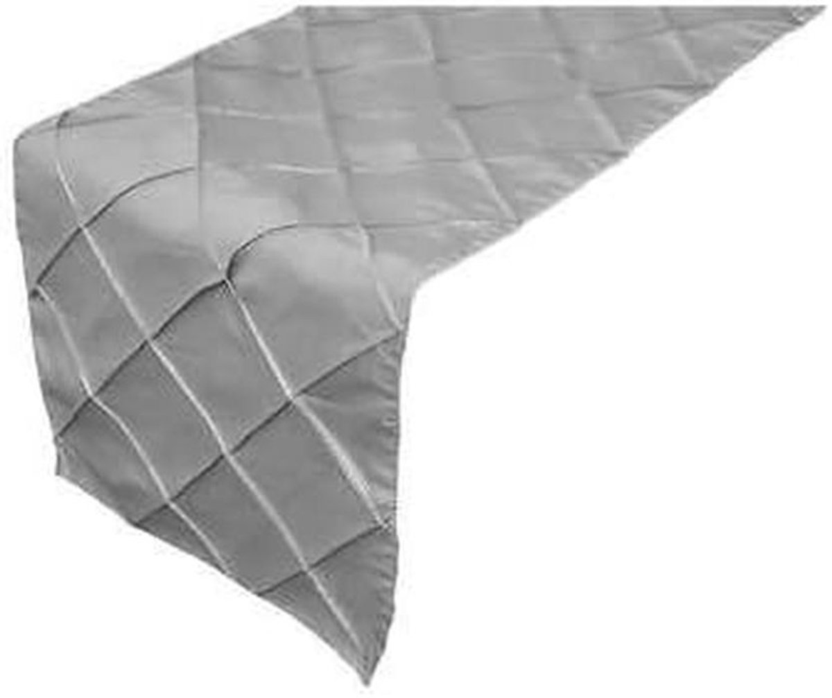 Zilveren Tafelloper met Kreukeffect Tafeldecoratie 30x275 cm