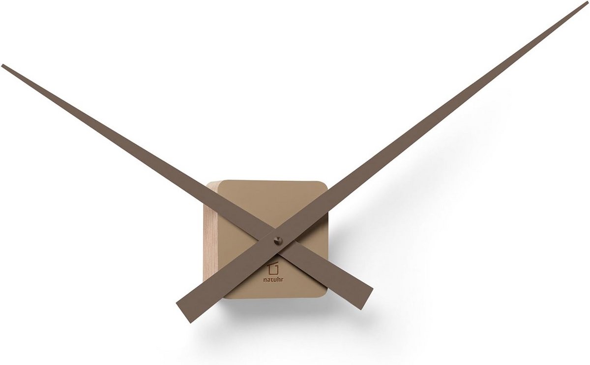 Grote Houten Wandklok Zonder Wijzerplaat Modern Design Ø66cm Bruine Wijzers