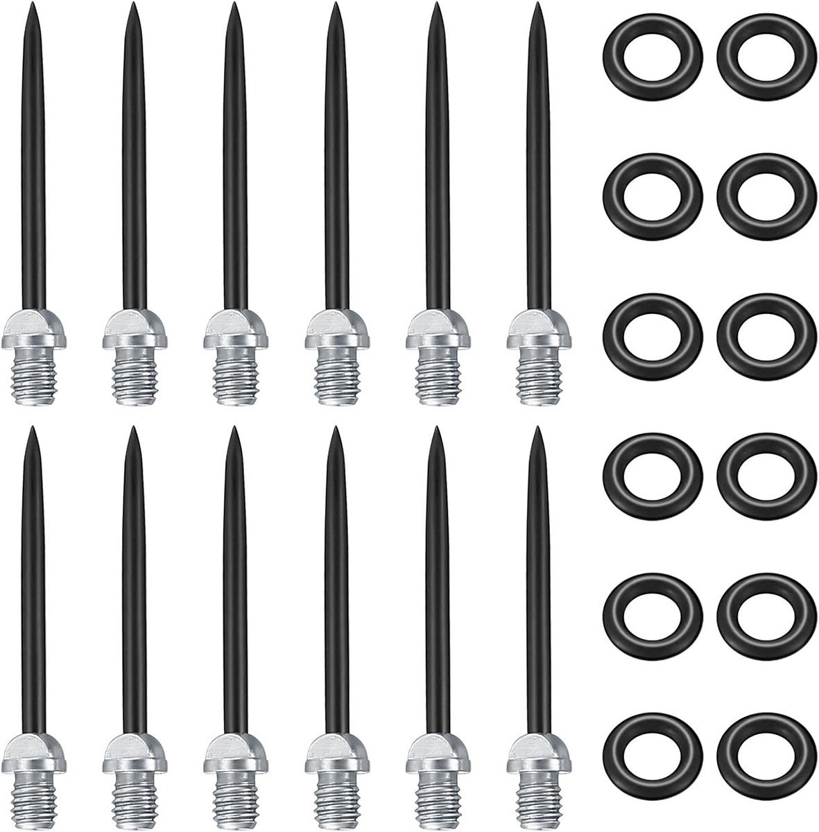 12 Stuks Stalen Dartpijlen Punten 2BA Schroefdraad - Verwisselbare Metalen Tips