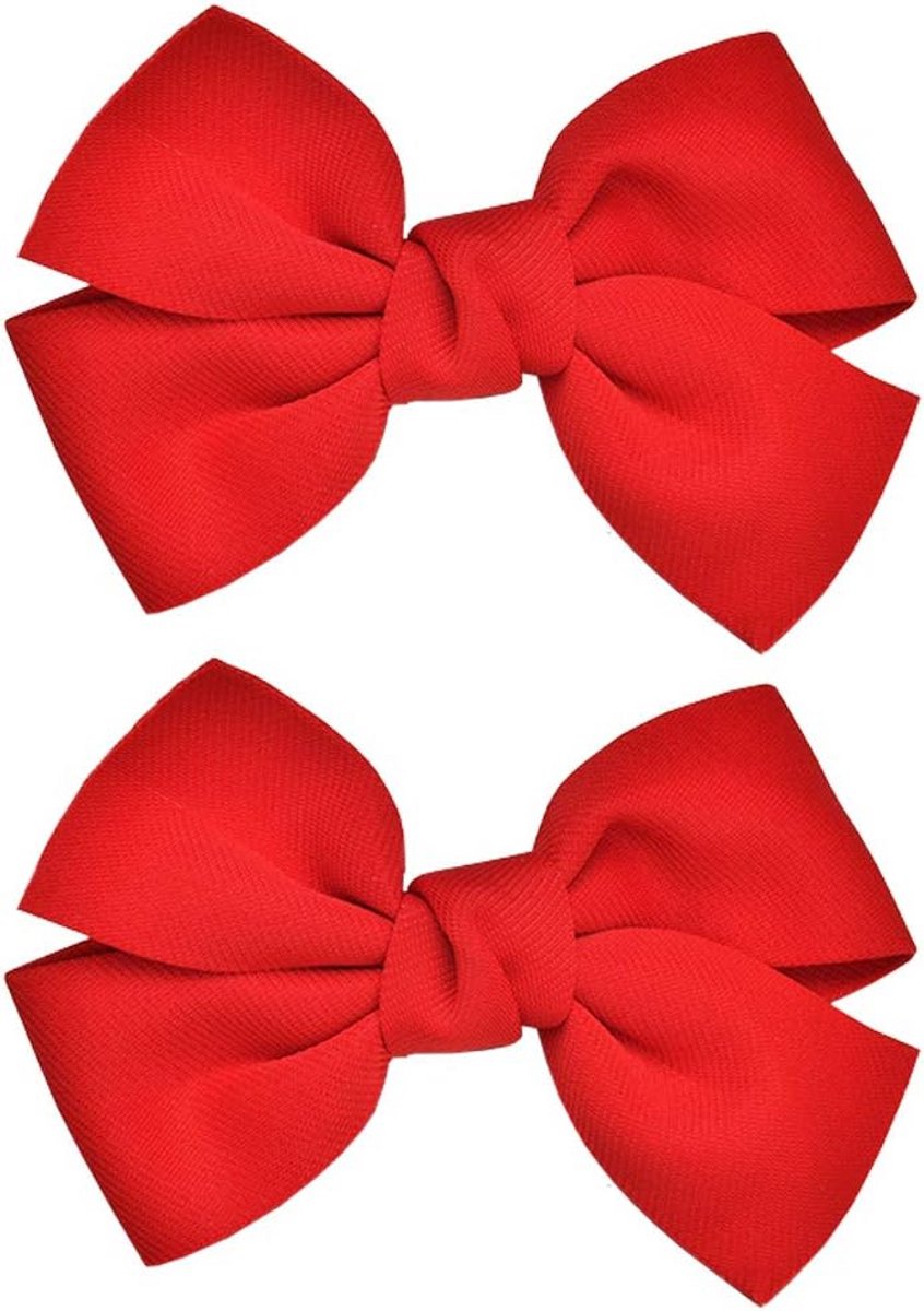 Set van 2 Rode Haarspeldjes met Strik voor Dames en Meisjes