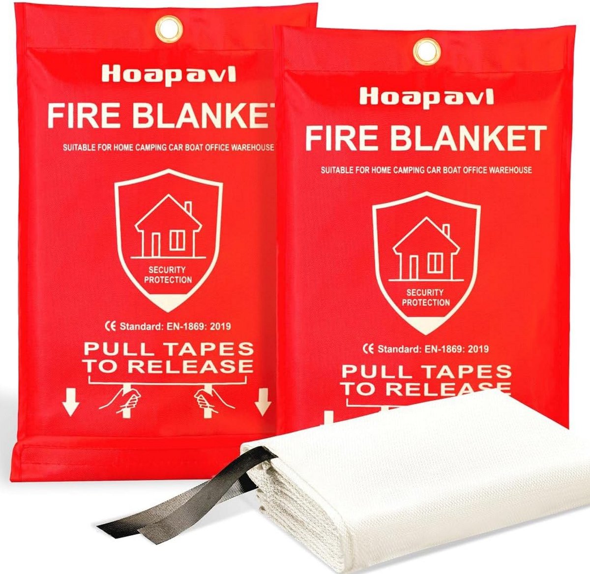 2-Pack Branddeken voor Noodsituaties - Vlambestendig Glasvezel voor Keuken en Camping