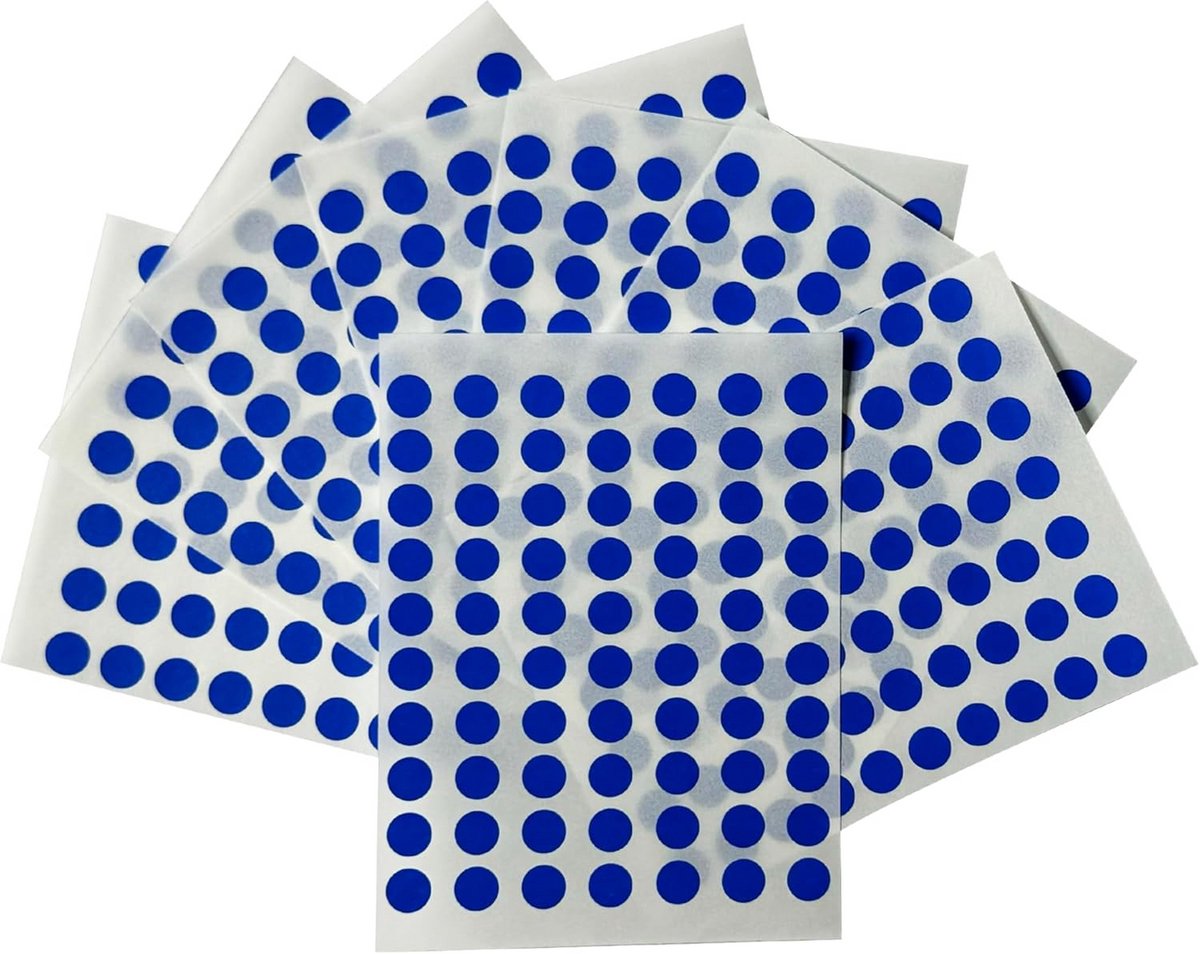 560 Ronde Blauwe Stickers Zelfklevend 8mm - Etiketten Set