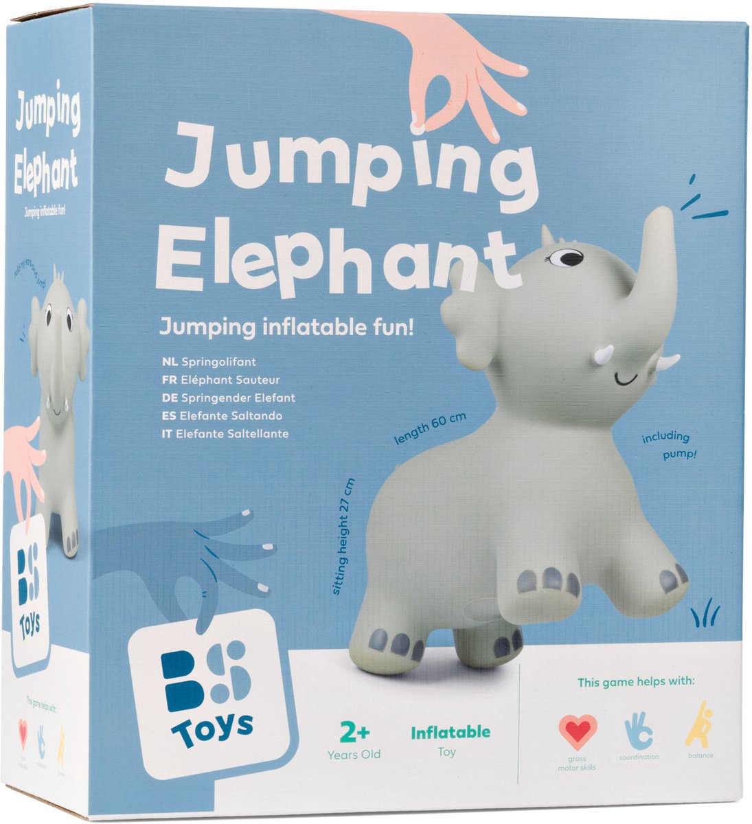 BS Toys Springdier Olifant GA525 – Opblaasbaar Springdier + Pomp — afbeelding 8