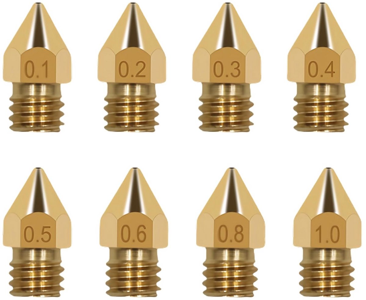 32-delige Set Messing 3D Printer Nozzles Verschillende Maten Voor FDM Printers