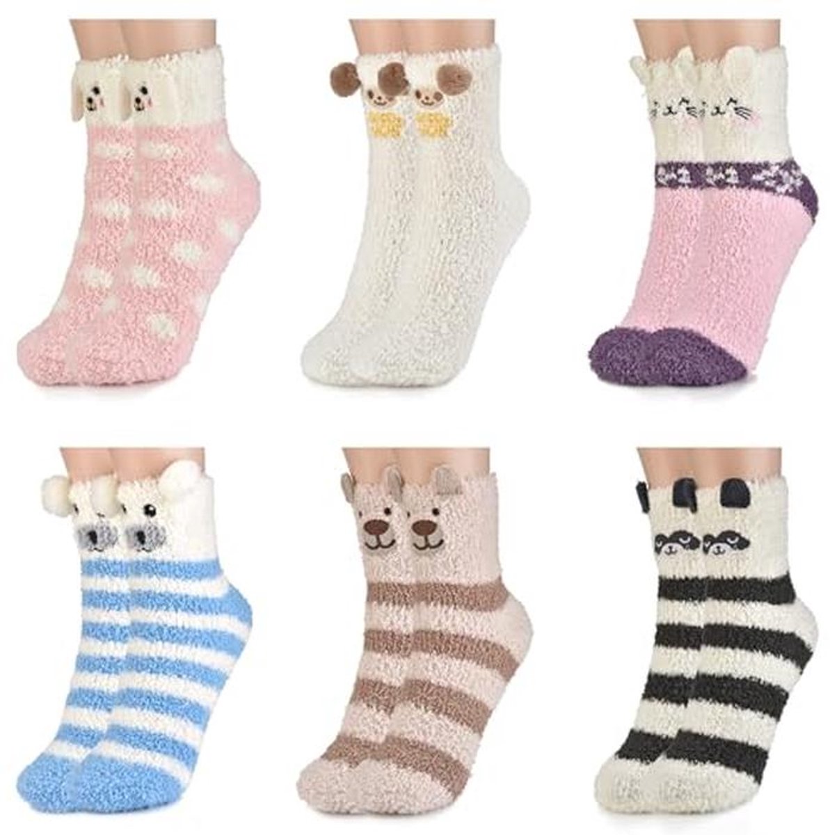 Warme knuffelsokken voor dames - 6 paar zachte thermosokken, ideaal als kerstcadeau