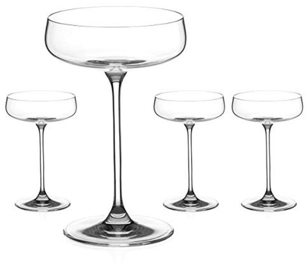 Champagne Cocktailschalen - Set van 4 Kristallen Schalen