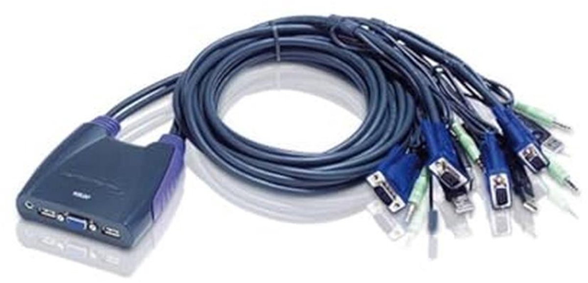 4-poorts USB VGA KVM-switch met audio voor meerdere computers