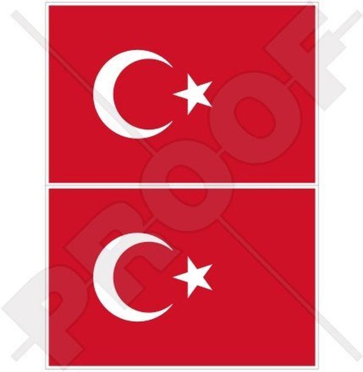 Turkse vlag bumperstickers 4" (100 mm) - vinylstickers voor auto en meer