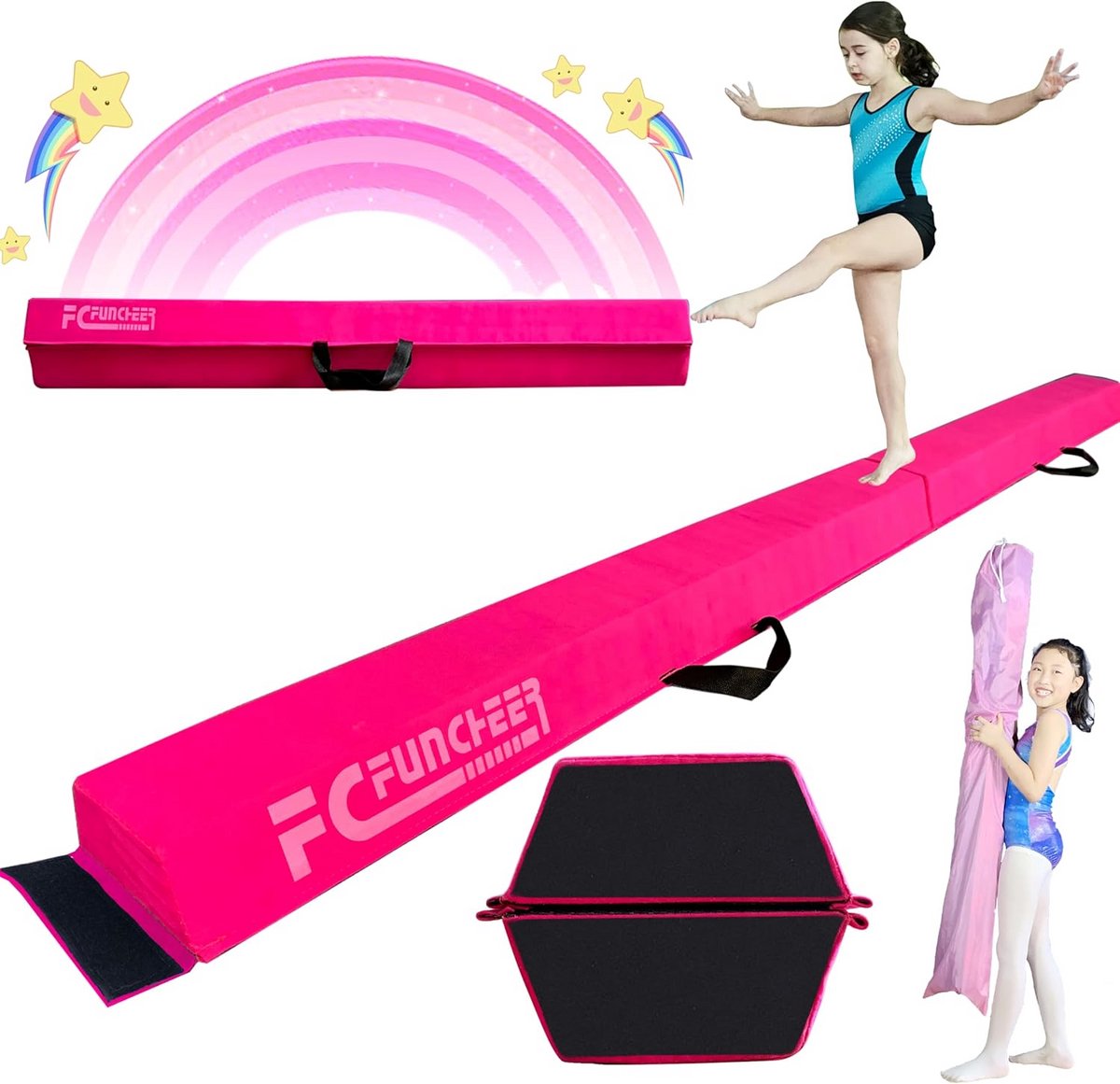 Inklapbare Gymnastiekbalk voor Kinderen en Volwassenen - Antislip Trainingsapparatuur