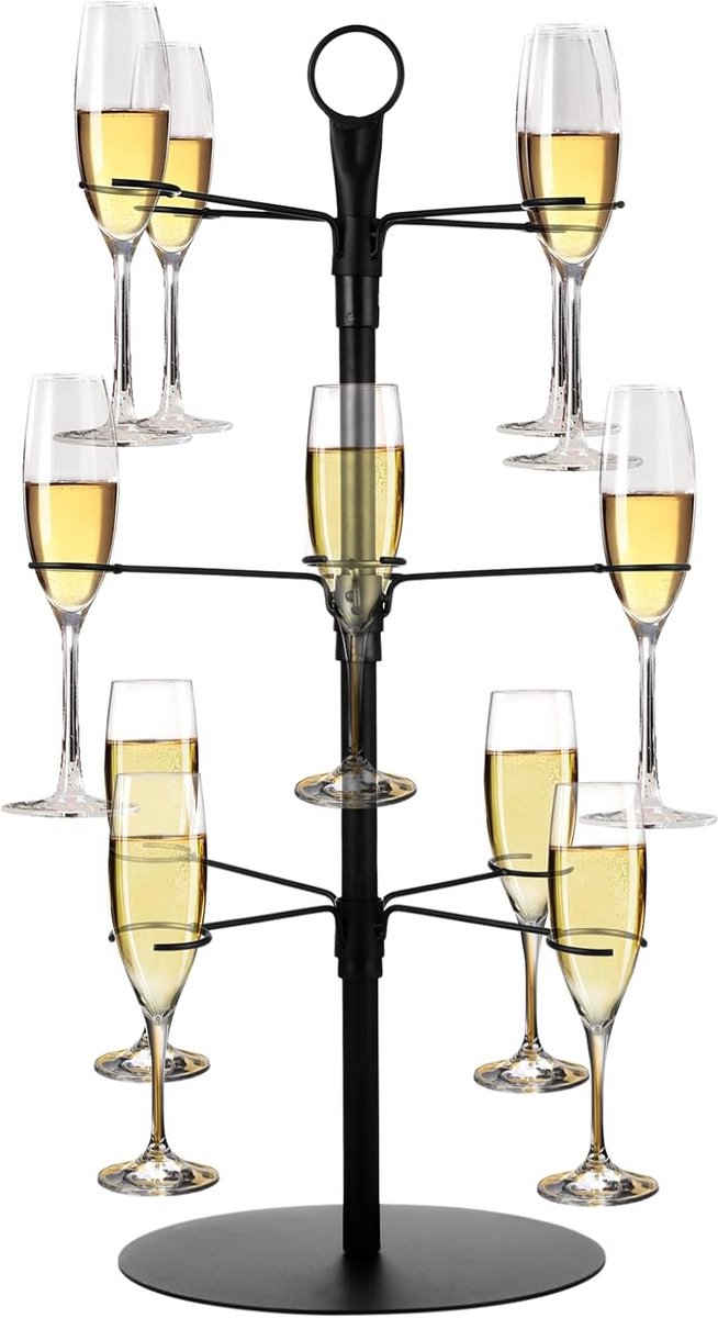 Cocktail Glas Kandelaar 3-Laags - Ophangsysteem voor 12 Wijnglazen en Bekers