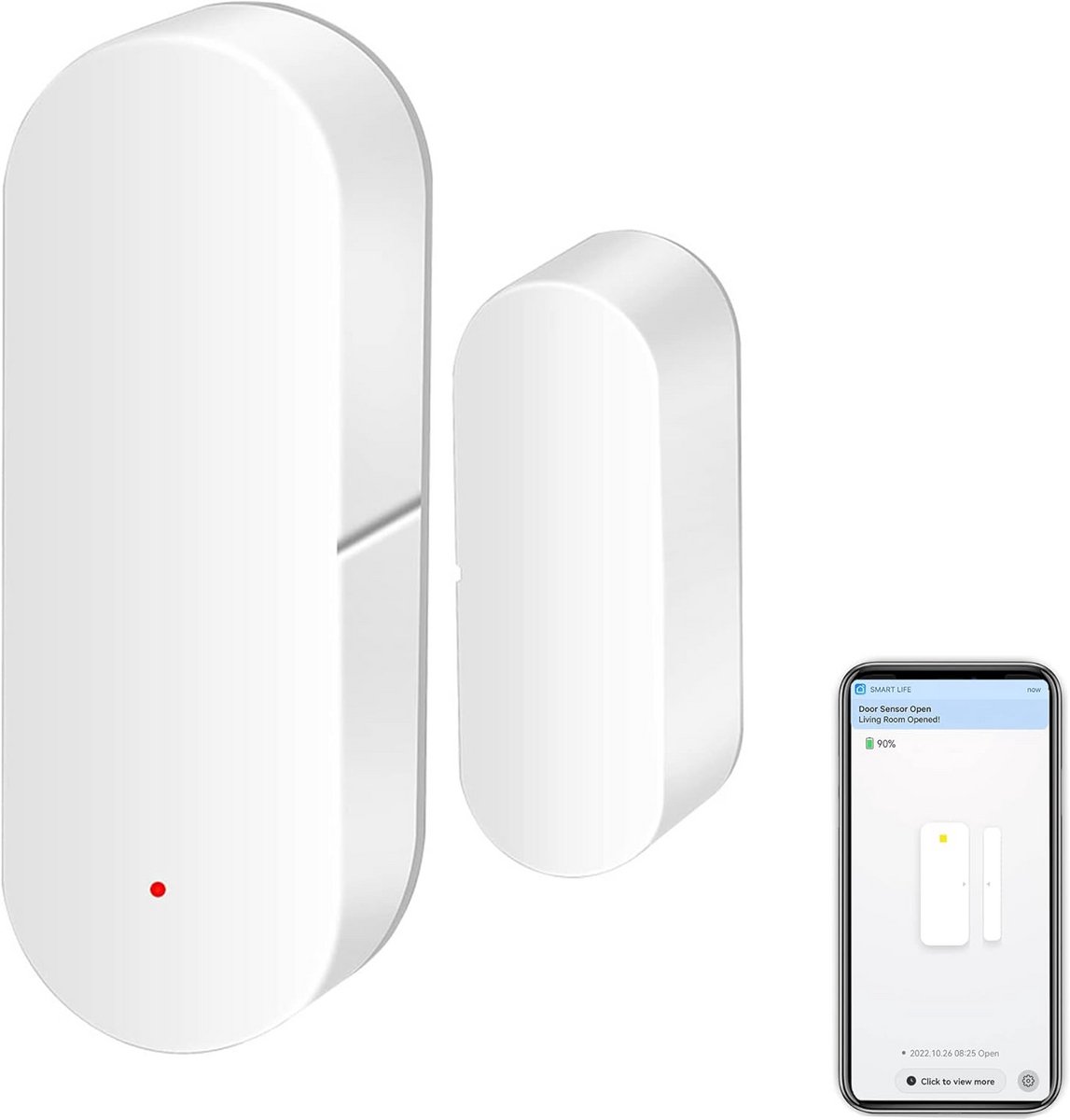 Slimme Deur- en Raamsensor met WiFi en App Meldingen voor Huisbeveiliging