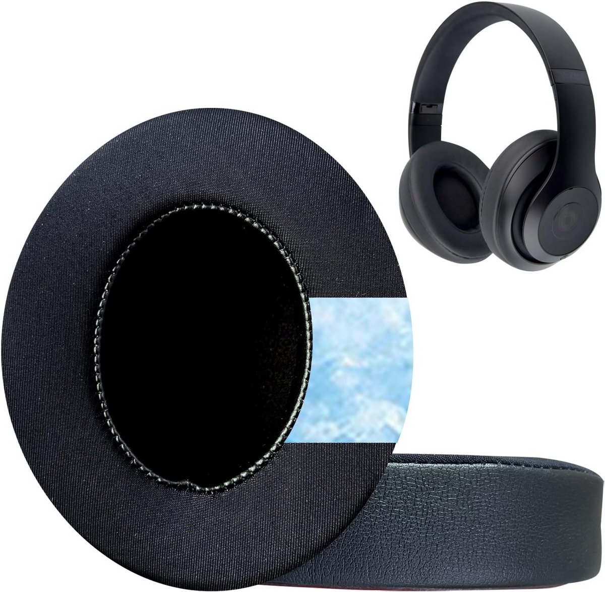 Kussen voor Over-Ear Koptelefoon met Koelgel - Vervangende Oorkussens voor Studio 2 & Studio 3 Modellen (Zwart)