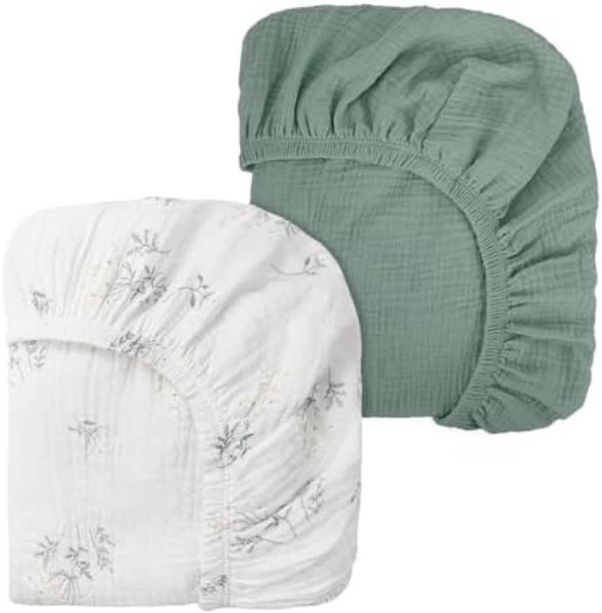 Set van 2 Zachte Baby Hoeslakens voor Wieg en Kinderwagen