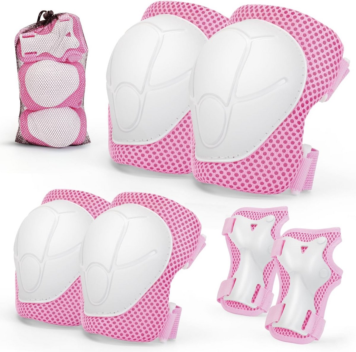 Kinder Beschermset: Knie-, Elleboog- en Polsbeschermers (6 Delig) voor Skateboarden en Fietsen Kinder Beschermset: Knie-, Elleboog- en Polsbeschermers (6 Delig) voor Skateboarden en Fietsen