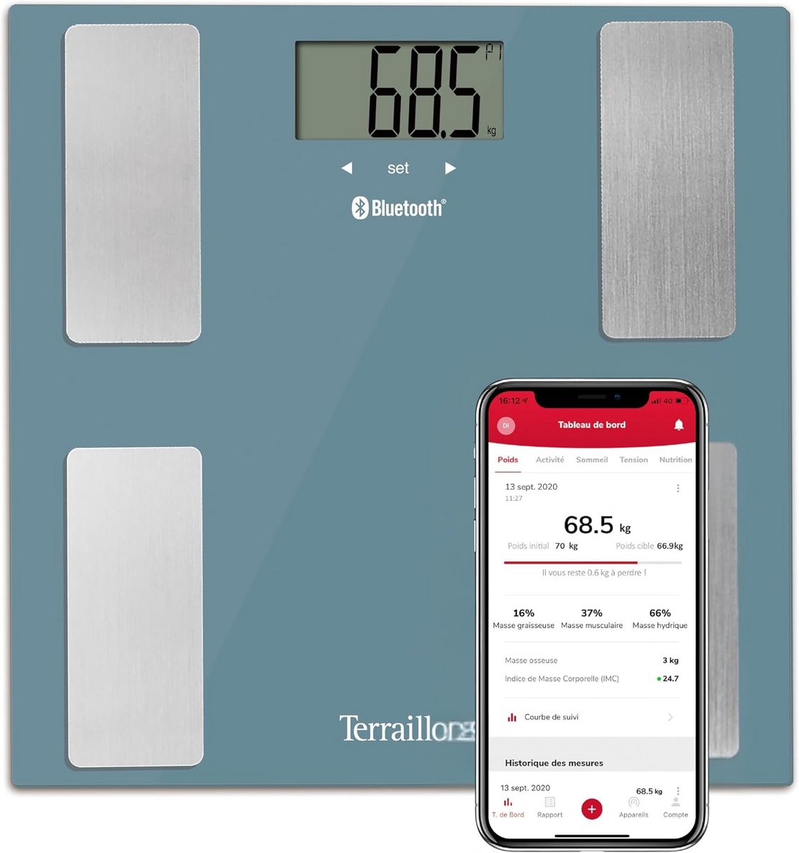 Slimme Slimme Personenweegschaal met Bluetooth en BMI Analyse