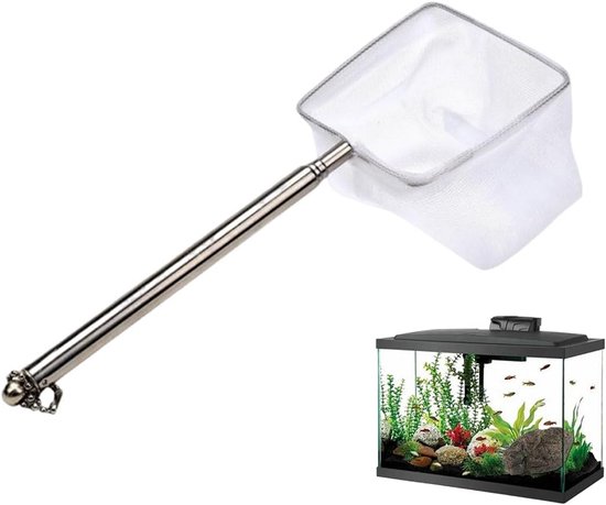 SCSpecial Garnalen Net 2 Inch Klein Aquarium Visnet met Uitschuifbaar Handvat voor Vistank - Rechthoek