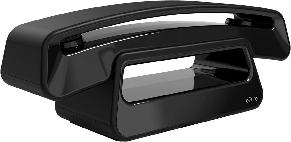 Draadloze Vaste Telefoon DECT met Vintage Design en Groot Display - Zwart