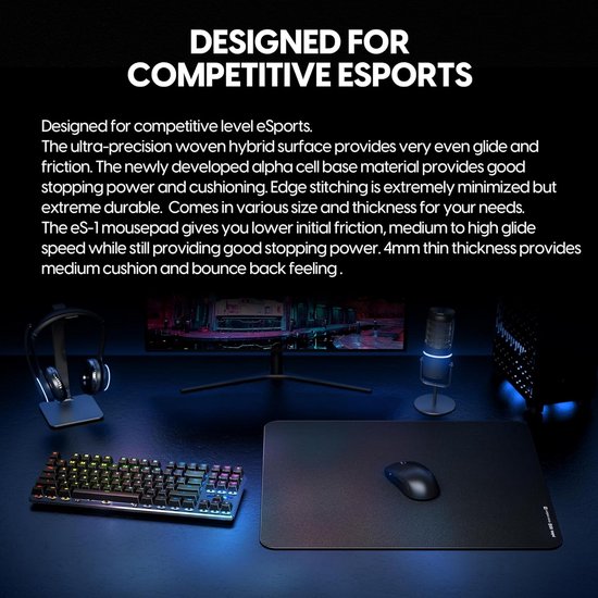 Professionele Gaming Muismat 4mm Dik - Antislip en Precisie Genaaid van Merkloos — afbeelding 4