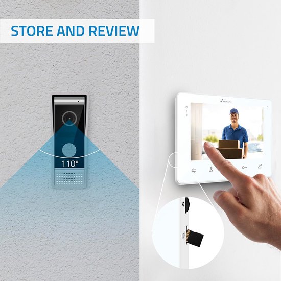 EURA Eura VDP-76A3 Alpha video deur intercom 4-draads, 7 inch kleurenmonitor, RFID