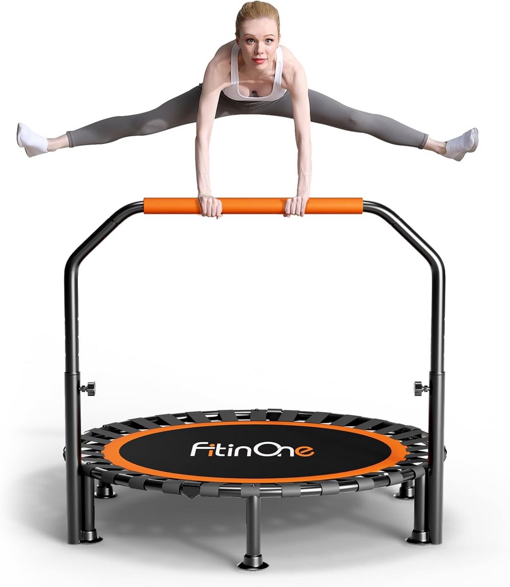Opvouwbare Mini-Trampoline voor Fitness, Zwart met Verstelbaar Handvat