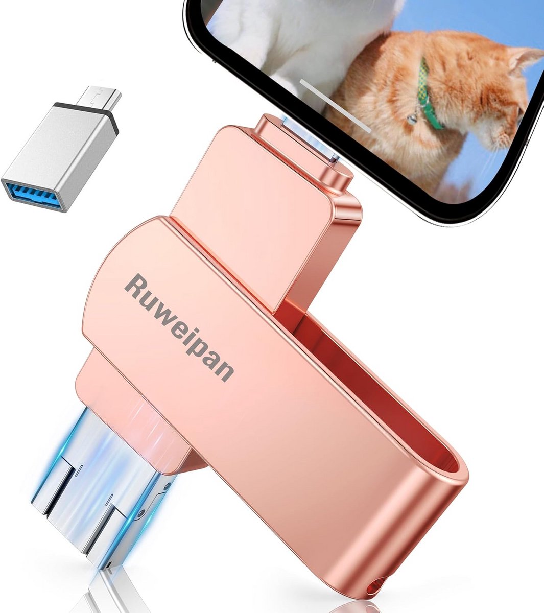 512 GB USB-stick voor Telefoon, Tablet en PC - USB 3.0 Geheugenstick zonder App