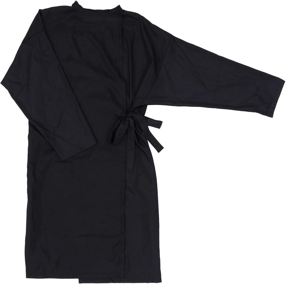 Verstelbare Haarstyling Kimono Cape - Luxe Salon Badjas met Lange Mouwen - Zwart