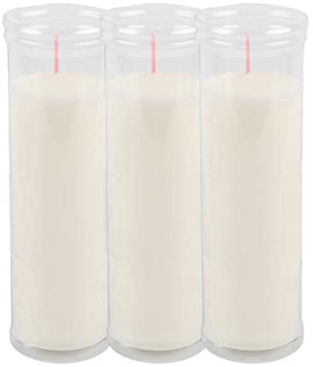 Set van 3 Grote Votiefkaarsen - Liturgische Witte Kaarsen