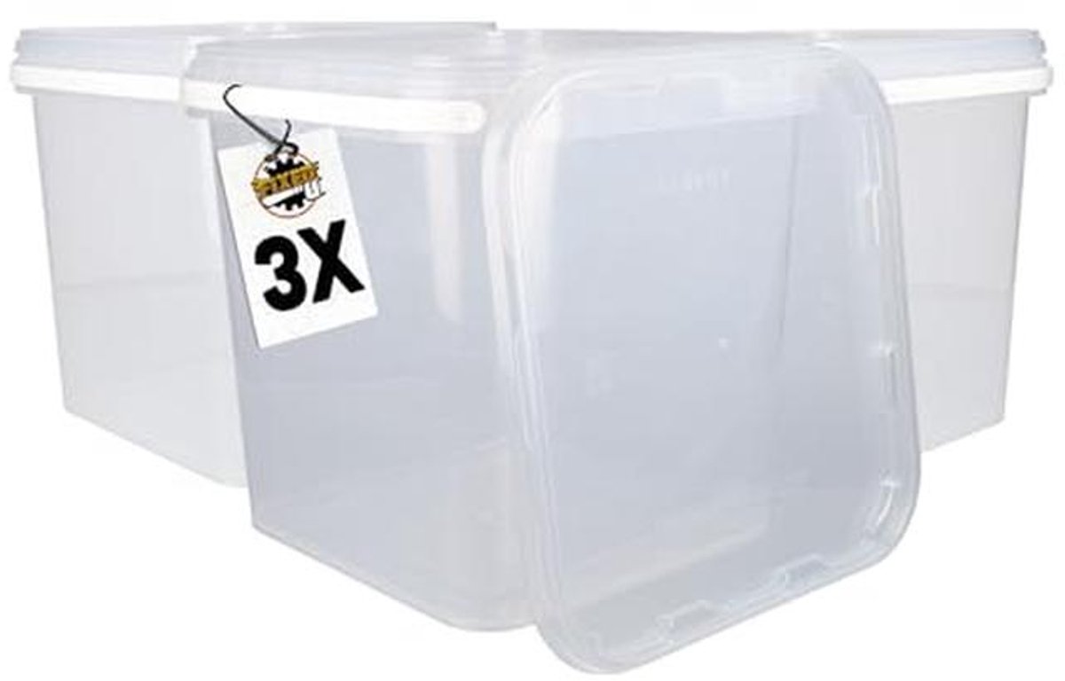 Transparante vierkante emmer 5 liter met deksel, luchtdicht en duurzaam