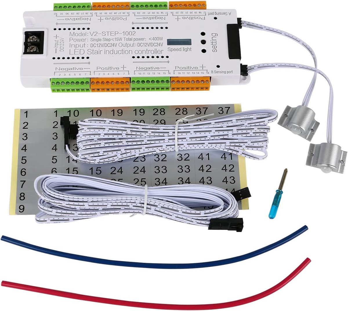 LED Bewegingssensor Trappenhuis Verlichting Controller - 32 Kanalen Dimbaar Nachtlicht Systeem