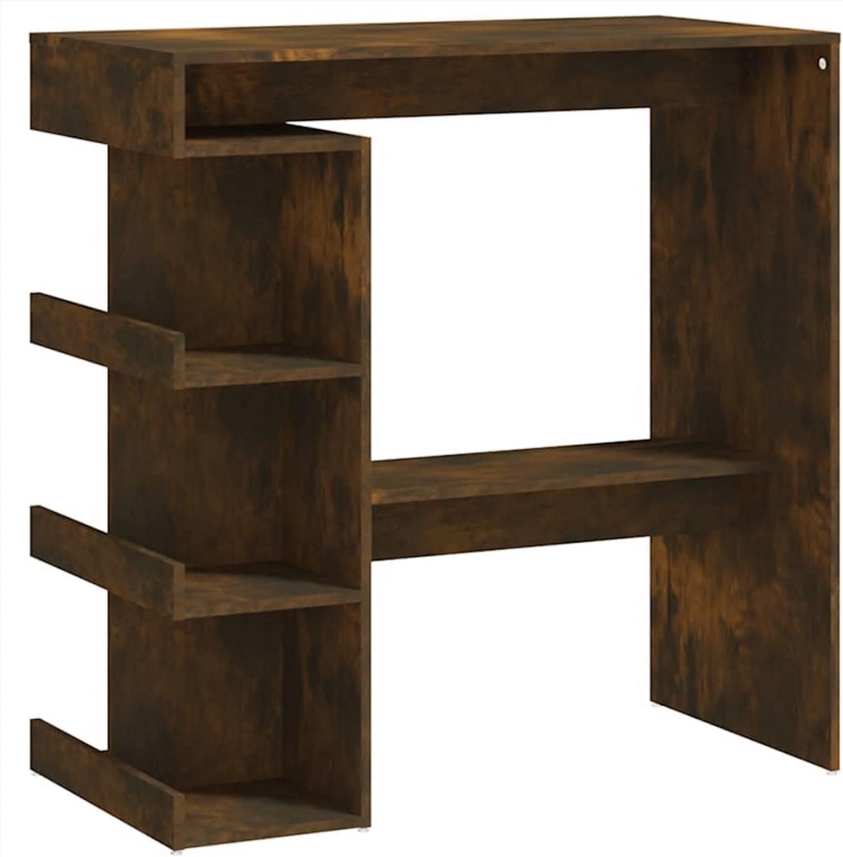 Bar tafel met opbergrek 100x50x101.6 cm in gerookt eiken