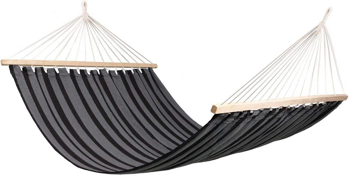 Grote Hangmat met Houten Spreider voor Tuin en Buiten - 200x150 cm