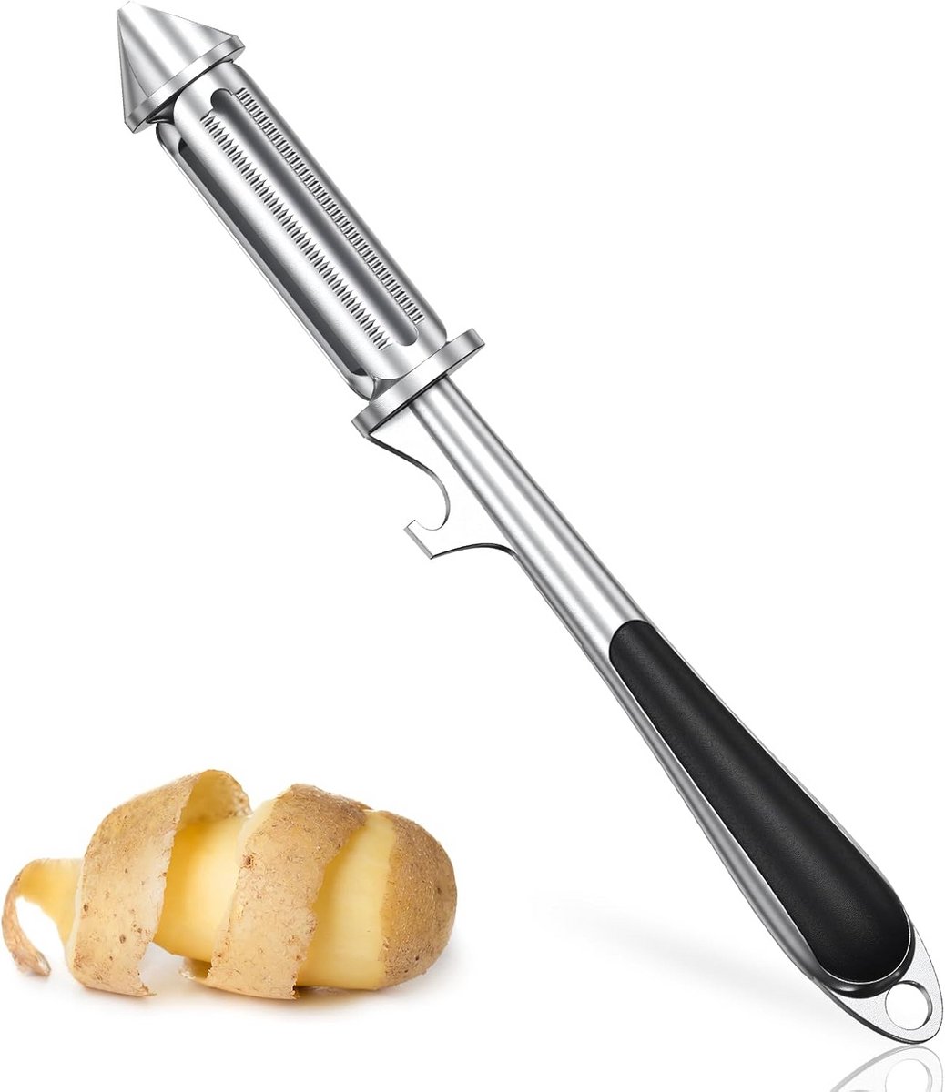 3 in 1 Multifunctionele Dunschiller met Julienne Functie en Flesopener