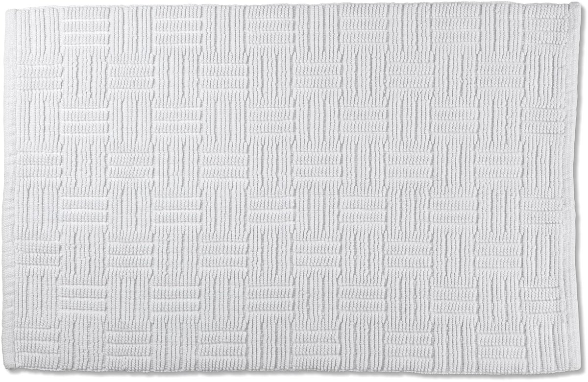 Unyqoos® Witte katoenen badmat met antislip en wasbaar voor vloerverwarming