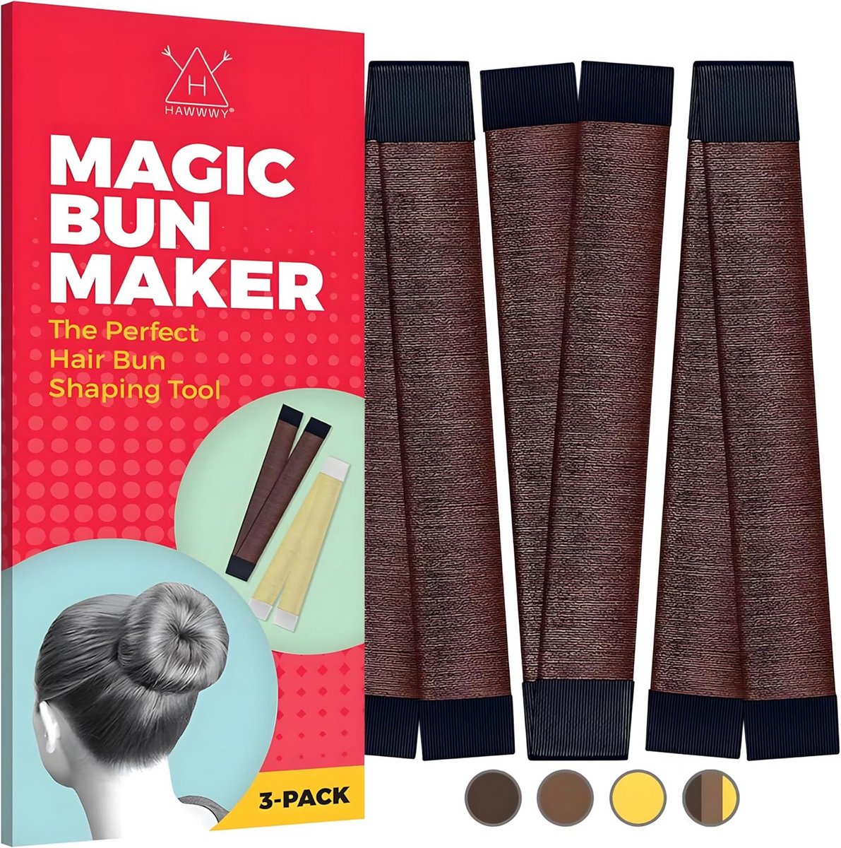 3-Pack Haar Broodje Maker Set - Snel en Makkelijk Perfecte Kapsels Creëren