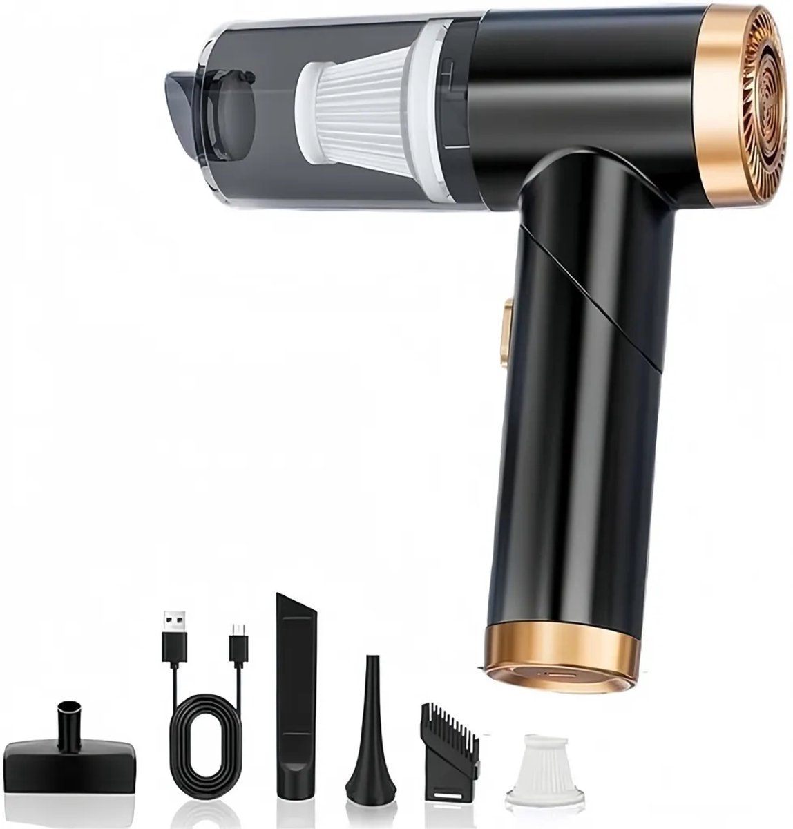 Draadloze Handstofzuiger met Zaklamp voor Auto en Thuis - Deze - €61,59