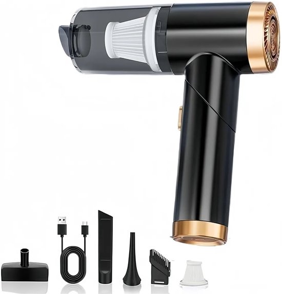 Draadloze Handstofzuiger met Zaklamp voor Auto en Thuis - Deze - €61,59