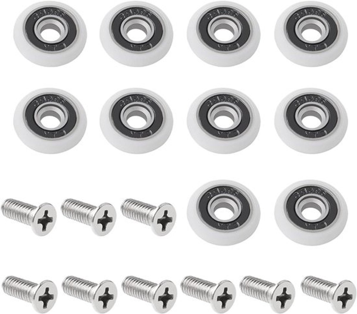 Set van 10 douche deur rollers wielen - Vervangingsonderdeel glazen deur - Schuifdouche loper - Badkamer accessoires