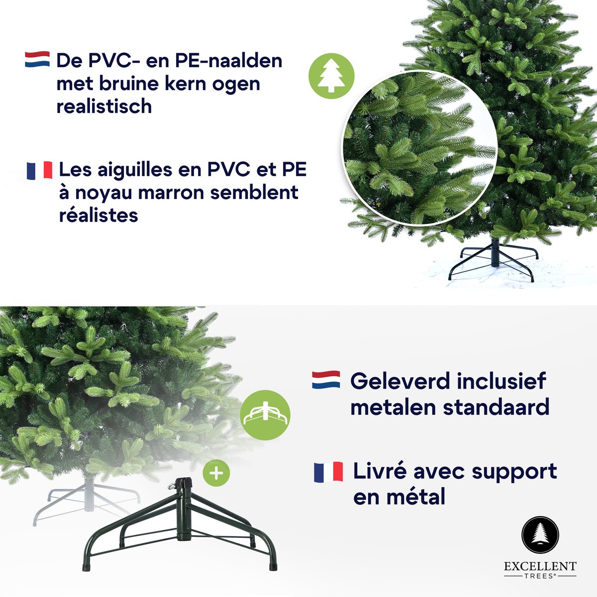 Excellent Trees® Hallvik 180 cm Kerstboom - PE+PVC - ⌀115cm - 180cm – foto 5