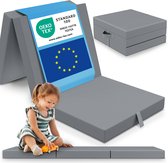 ELONEO Vouwmatras 65x195x9 cm Grijs – Opvouwbaar Logeerbed, Matras voor Kinderen en Volwassenen