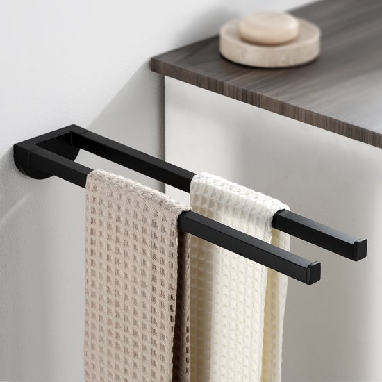 Porte-serviettes Auralum Max Beige 42 cm - Sans Embouts - 2 bras - Lot de 2