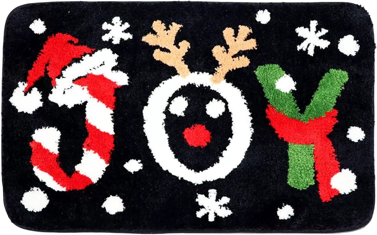 longziming Kerst Deurmat 50x80 cm - Wasbare Kerstmat met Print - Antislip Tapijt voor Binnen en Buiten - Keuken of Woonkamer - Gezellige Winter Decoratie