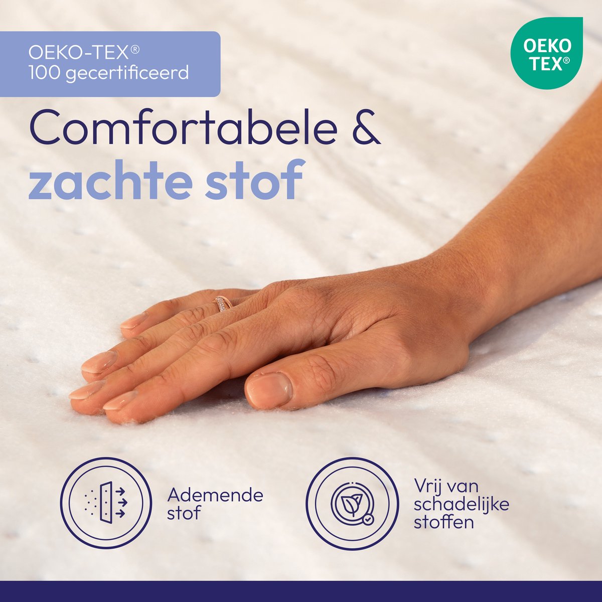 Comfeur Elektrische onderdeken 190x90 cm met Aparte Voetenzone - Elektrisch deken - Warmte deken - 3 Timer-settings - 6 Warmtestanden - Twee Warmtezones - Incl. Matrasbanden thumbnail 6