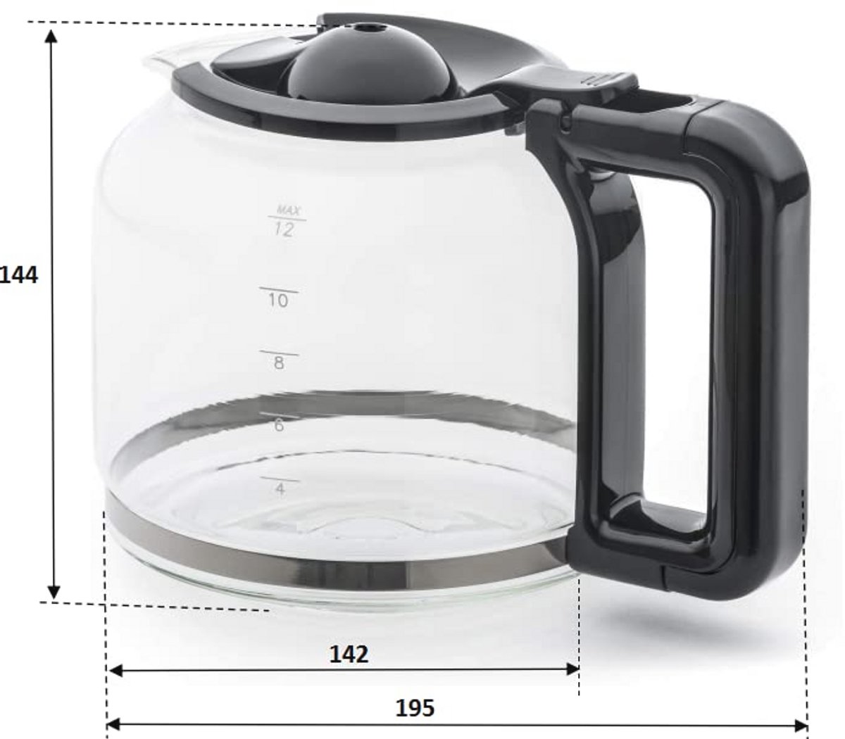 Glazen Kannen voor Koffiemachines - Capaciteit van 12 Kopjes, 900 W Verwarmingsvermogen