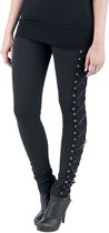 Legging corset avec dentelle noir - Gothic Glam Rock Metal - XL - Vixxsin