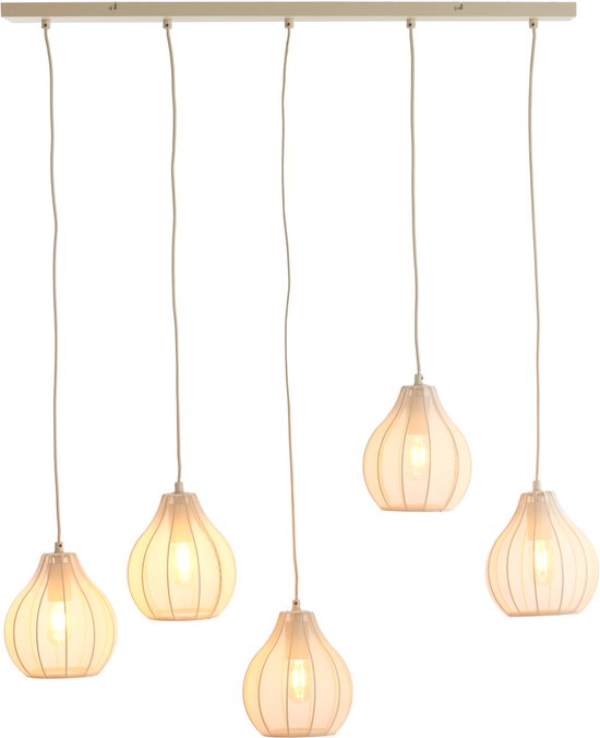 Light & Living Hanglamp Elati 5-lamps - Zand - Japandi