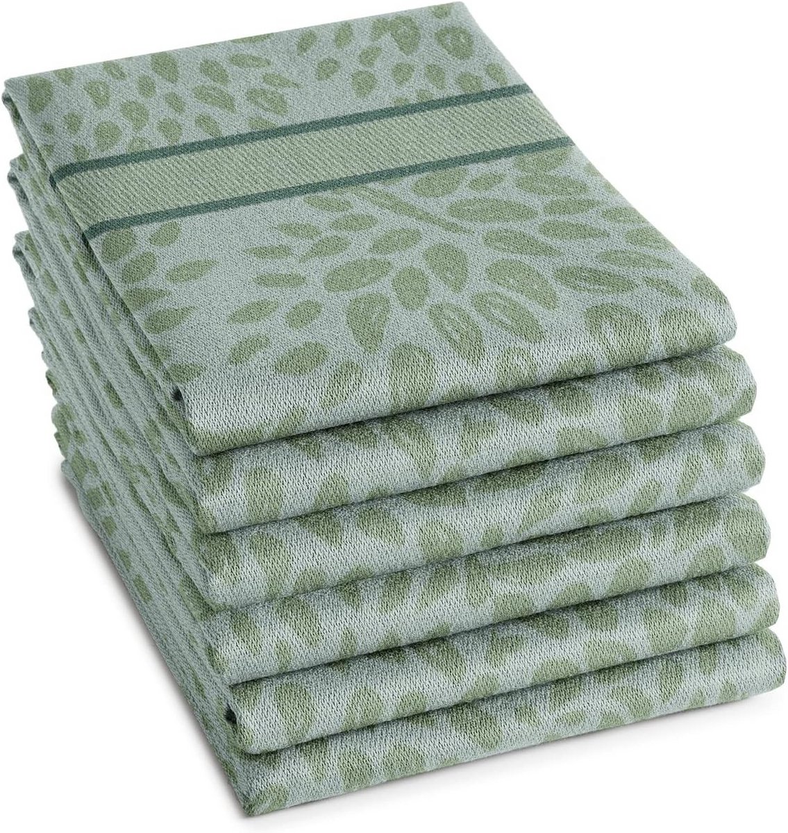 Set van 6 Groene Keukendoeken - Absorberend en Duurzaam - 60x65 cm